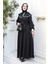 Bebe Yaka Siyah Tesettür Elbise 60881s 3