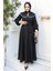 Bebe Yaka Siyah Tesettür Elbise 60881s 4