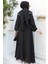 Bebe Yaka Siyah Tesettür Elbise 60881s 5