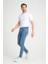 Erkek Orta Mavi Destroy Skinny Fit Pantolon 2