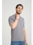 Erkek Gri Bisiklet Yaka T-Shirt Rahat Kalıp Regular %100 Pamuk 2