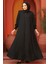 Fermuarlı Siyah Tesettür Abaya 26302S 1