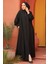Fermuarlı Siyah Tesettür Abaya 26302S 2