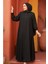 Fermuarlı Siyah Tesettür Abaya 26302S 3