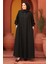 Fermuarlı Siyah Tesettür Abaya 26302S 4