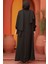 Fermuarlı Siyah Tesettür Abaya 26302S 5