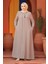 Boncuk Detaylı Bej Tesettür Abaya 26331BEJ 1