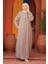 Boncuk Detaylı Bej Tesettür Abaya 26331BEJ 2
