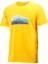 Erkek Bisiklet Yaka Standart Fit Göğüs Baskılı Sarı T-Shirt 1