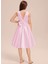 Kız Çocuk Pembe Zarif Kısa Asimetrik Elbise Doğum Günü ve Parti İçin Şık Tasarım 3