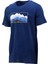 Erkek Bisiklet Yaka Standart Fit Göğüs Baskılı Indigo T-Shirt 1