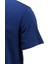 Erkek Bisiklet Yaka Standart Fit Göğüs Baskılı Indigo T-Shirt 3