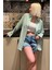 Yeşil Çizgili Over Fit Gömlek MG1525 3