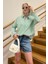 Yeşil Çizgili Over Fit Gömlek MG1525 4