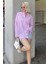 Pembe Çizgili Over Fit Gömlek MG1525 5