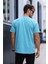 Erkek Iki Renk Nakışlı Regular Bisiklet Yaka %100 Pamuk T-Shirt 3