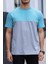Erkek Iki Renk Nakışlı Regular Bisiklet Yaka %100 Pamuk T-Shirt 4