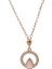 Zirkon Halka Ortası Damla Pink Quartz Taşlı Rose Altın Kolye 2