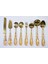 Damla 8’li Tamamen Gold Amber Servis Seti 1