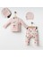Bebek 3'lü Baskılı Pantolon ve Şapkalı Takım Pamuk 1