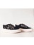 Siyah Renk Kot Malzeme Taşlı Düz Taban Kadın Sneakers 4