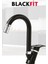 Siyah Mix Lavabo Bataryası Filtreli Oynar Başlıklı Banyo Musluğu Banyo Çeşmesi Çift Su Girişli 1