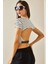Beyaz Sırt Dekolteli Aksesuarlı Crop Bluz 5YXK2-48670-01 1