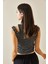 Siyah Çizgili Aksesuar Detaylı Askılı Bluz 5YXK2-48672-02 5