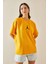 Sarı Bisiklet Yaka Yazılı Oversize Tshirt 5YXK1-48702-10 2