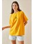 Sarı Bisiklet Yaka Yazılı Oversize Tshirt 5YXK1-48702-10 3