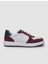 Deri Beyaz - Bordo Bağcıklı Erkek Sneaker 1