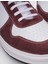 Deri Beyaz - Bordo Bağcıklı Erkek Sneaker 4