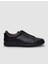 Deri Siyah Lastikli Erkek Sneaker 1