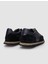%100 Hakiki Deri Siyah Süet - Füme Bağcıklı Erkek Sneaker 7