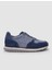Deri Mavi Süet Bağcıklı Erkek Sneaker 1