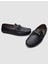 %100 Hakiki Deri Siyah Tokalı Erkek Loafer 5
