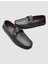 %100 Hakiki Deri Gri Tokalı Erkek Loafer 5