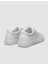 %100 Hakiki Deri Beyaz Kare Desenli Bağcıklı Erkek Sneaker 4
