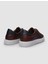 %100 Hakiki Deri Kahverengi Bağcıklı Desenli Erkek Sneaker 8
