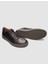 %100 Hakiki Deri Kahverengi Kare Desenli Bağcıklı Erkek Sneaker 9