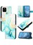 Google Piksel 5 Cüzdan Mermer Desen Kickstand Pu Deri Için Kılıf (Yurt Dışından) 5