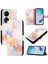 Onur X7B 5g/4g Mermer Desen Pu Deri Cüzdan Kickstand Için Kılıf (Yurt Dışından) 5