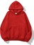 Kadın Kırmızı Baskısız Kanguru Cepli Kapüşonlu 3 Iplik Şardonlu Sweatshirt 1