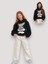 Kız Çocuk Kışlık Tavşan Kabartmalı Kapüşonlu Bel Lastikli Sweatshirt 1