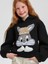 Kız Çocuk Kışlık Tavşan Kabartmalı Kapüşonlu Bel Lastikli Sweatshirt 3