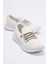 Kadın Taşlı Triko Ayakkabı Beyaz Beyaz 1