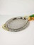 Oval Labirent Desen Gümüş Renk Büyük Sac Tepsi 44 x 35 cm 1