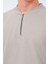 Erkek Slim Fit Yarım Fermuarlı T-Shirt 3