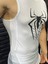 Erkek Spor Atlet Süper Esnek Compression Fitness Tank Top Terletmez Beyaz Baskılı 3