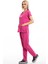 Cerrahi Doktor Scrubs Hemşire Forması Fuşya Takım 4